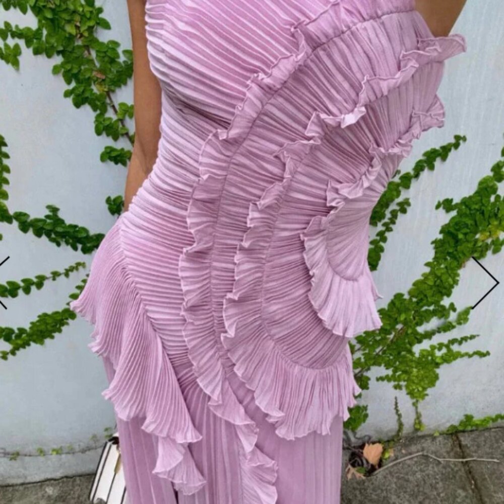 Elegant Asymmetrical Pink Dress